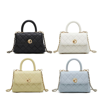 Ciho knd PU kožna crossbody torba, dijamantni quilt štep, vodoravni kvadratni oblik, zatvoren otvor, unutarnji džep sa zipom