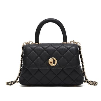 Ciho knd PU kožna crossbody torba, dijamantni quilt štep, vodoravni kvadratni oblik, zatvoren otvor, unutarnji džep sa zipom