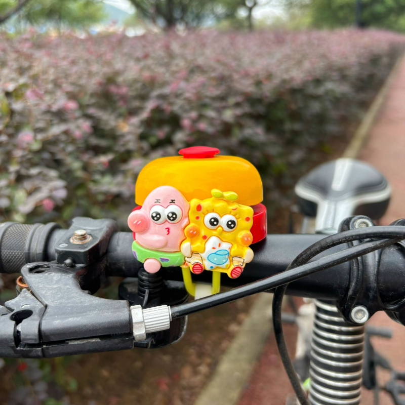 Claxon pentru bicicletă pentru copii, din aliaj de aluminiu, design desen animat, compatibil cu biciclete și trotinete