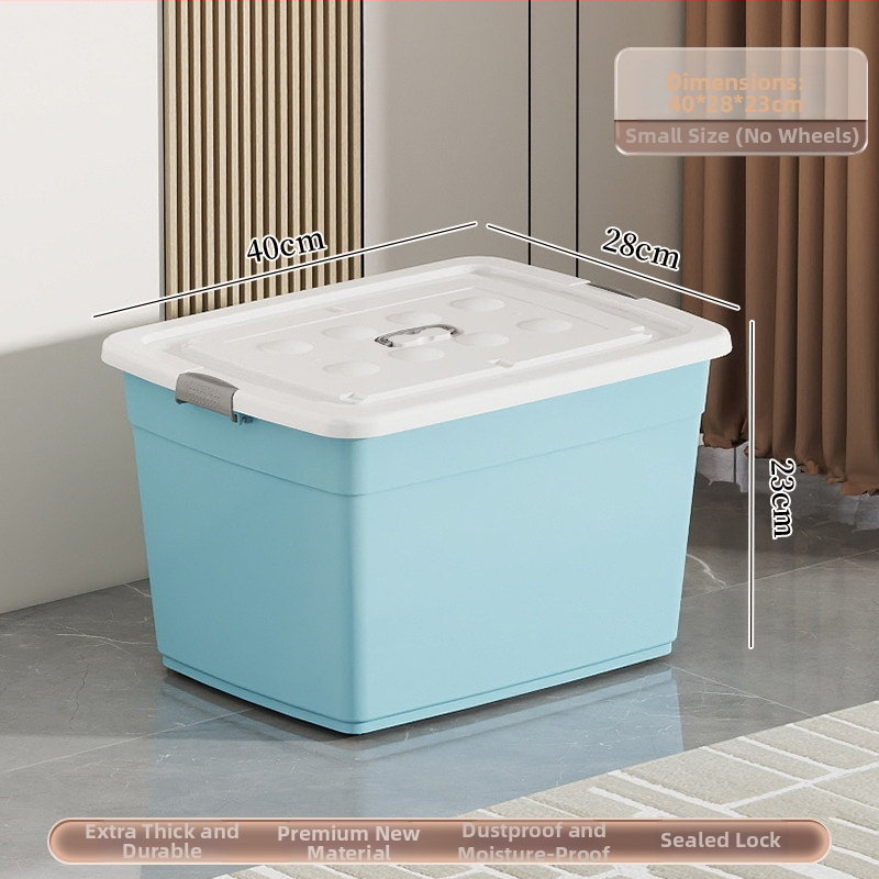 Plastová krabica na skladovanie, PP materiál, objem 40–50 l, s kolieskami, uzáver na sponu, vodeodolná a prachotesná