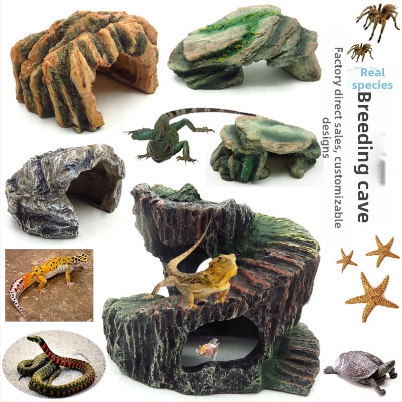 Dekor reptilijskog krajolika: špilja od smole za terarij/akvarij, novi stil, brend Real Family