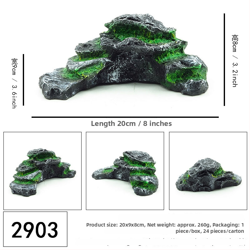 Dekor reptilijskog krajolika: špilja od smole za terarij/akvarij, novi stil, brend Real Family