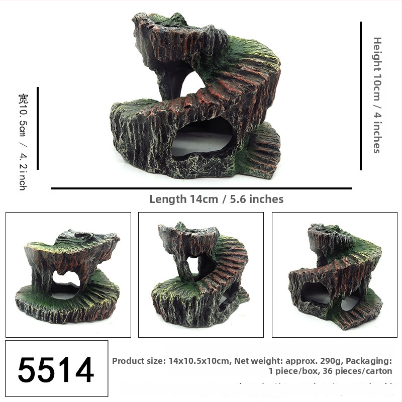 Dekor reptilijskog krajolika: špilja od smole za terarij/akvarij, novi stil, brend Real Family