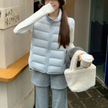 Ženska bez rukava vesta s poliesterskim punjenjem, Zima 2026, ležeran kroj, zatvarač