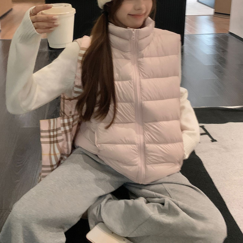 Ženska bez rukava vesta s poliesterskim punjenjem, Zima 2026, ležeran kroj, zatvarač