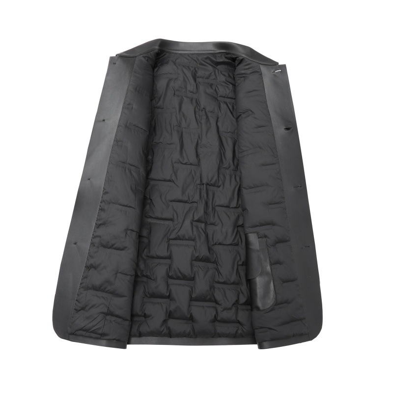 Muška PU kožna jakna, stojeći ovratnik, zip, podstava od najlona, zimski stil