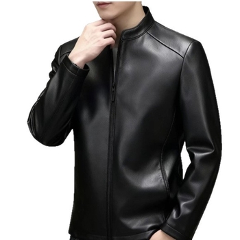 Muška jakna od prave ovčje kože s stojećim ovratnikom, na zip, prilagodljiv kroj, jesen 2025