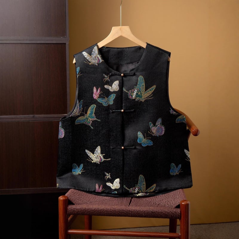 Prsluk s okruglim izrezom, poliester 95%+, uski kroj, jesen 2025, za žene