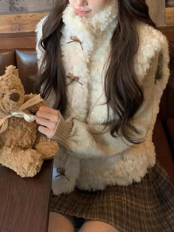 Vesta de blană pentru femei, iarnă 2025, guler stand, umplutură din lână de miel, țesătură exterioară: rayon