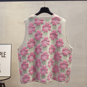 Ženska akrilna pletena vesta bez rukava s V-izrezom i halter stilom, redovan uzorak, proljeće 2025