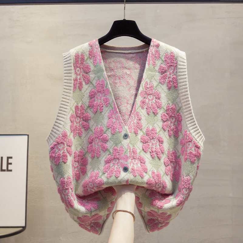Ženska akrilna pletena vesta bez rukava s V-izrezom i halter stilom, redovan uzorak, proljeće 2025