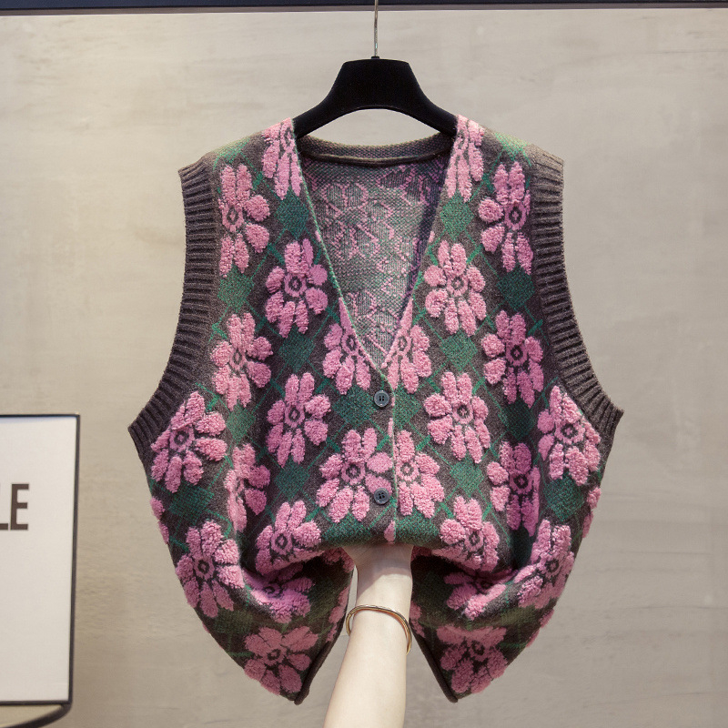 Ženska akrilna pletena vesta bez rukava s V-izrezom i halter stilom, redovan uzorak, proljeće 2025