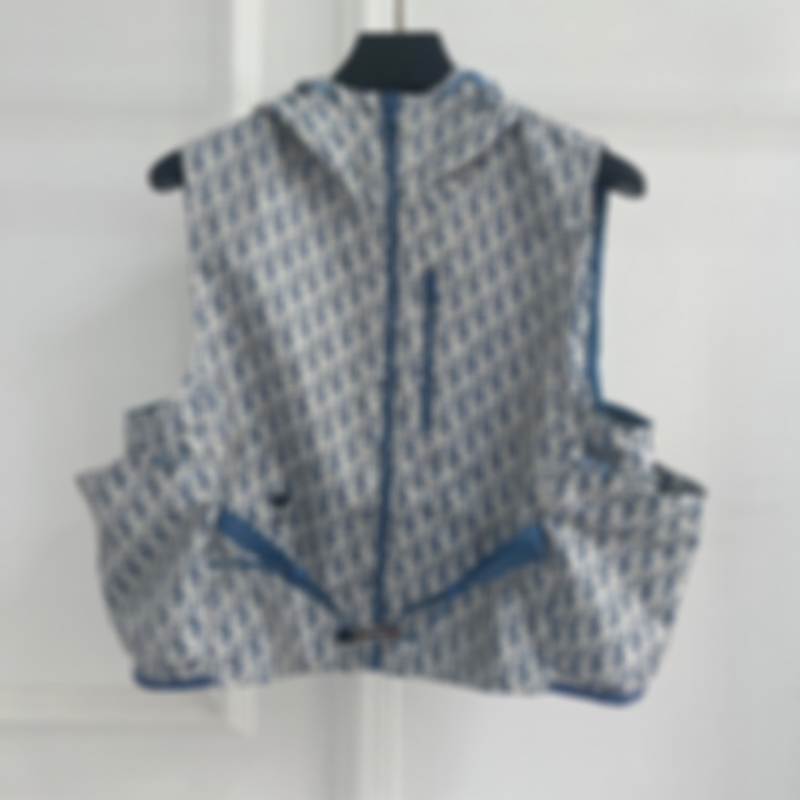 25 Godina Ženski Casual Vesta Top s Jacquardom s Pismima, Kapuljača, Pamuk, 80–90% Pamuka, Zip, Slobodan Kroj