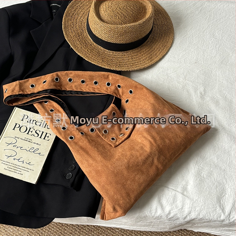 Bubulianpin egyrészes váll-táska velúr mágneses záródással, telefonzseb, pamut bélés, vízszintes téglalap alakú forma