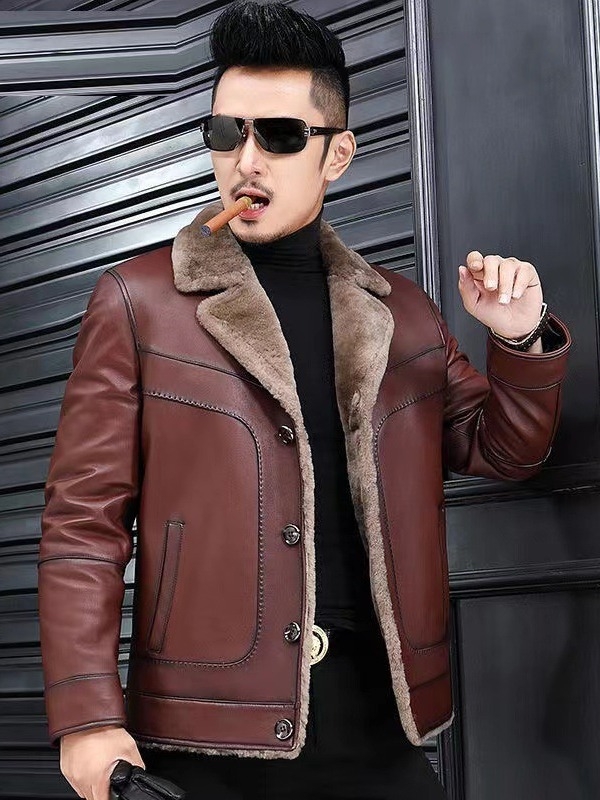 PU kožna jakna, kratka, uski kroj, ovratnik sakou, jednostruko kopčanje