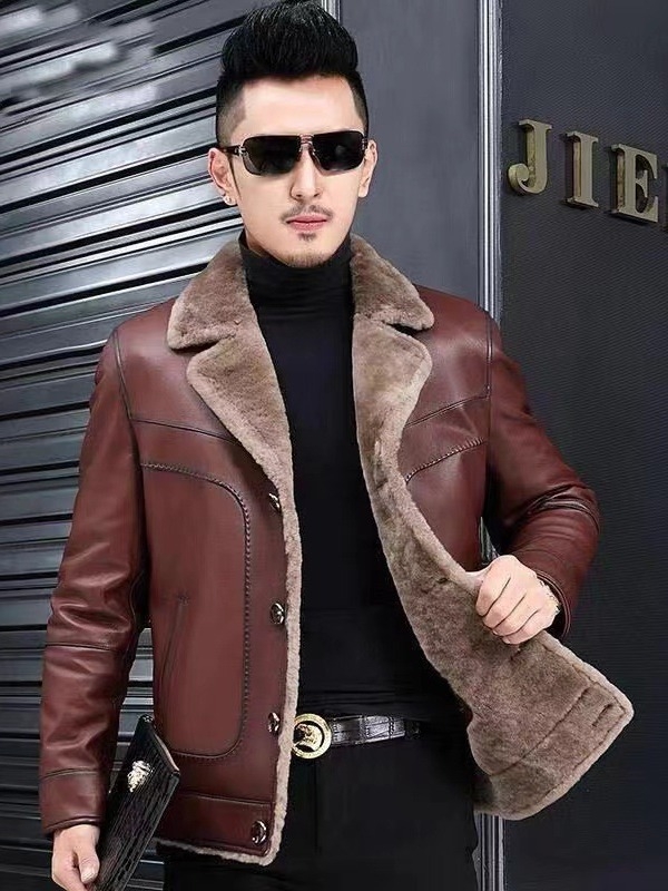 PU kožna jakna, kratka, uski kroj, ovratnik sakou, jednostruko kopčanje