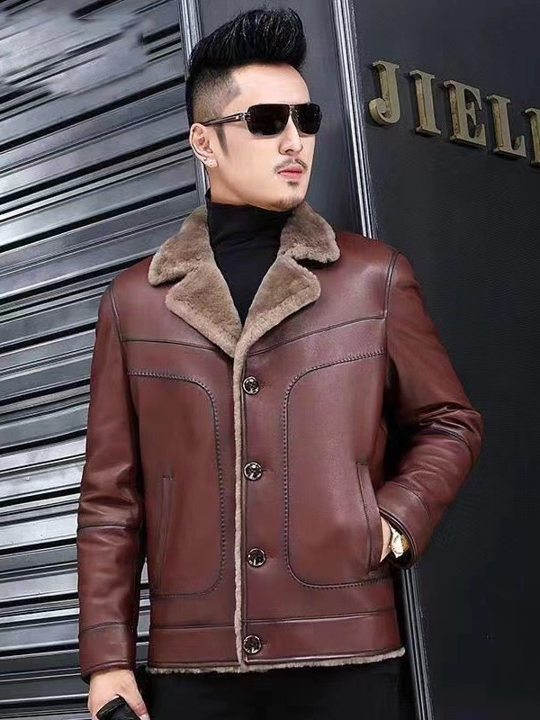 PU kožna jakna, kratka, uski kroj, ovratnik sakou, jednostruko kopčanje