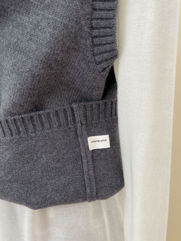 Bez rukava vest s otvorenim leđima, polu-visoki ovratnik, poliester, japansko-korejski casual stil