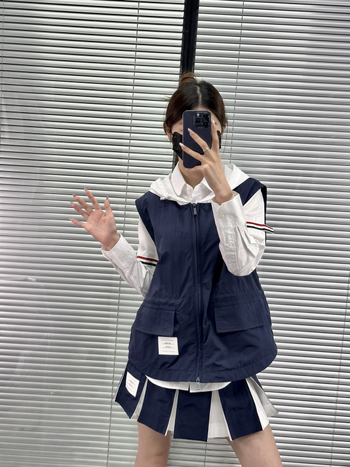 Ženski prsluk sa zipom, V-izrez, blok boja, pamuk, udoban kroj