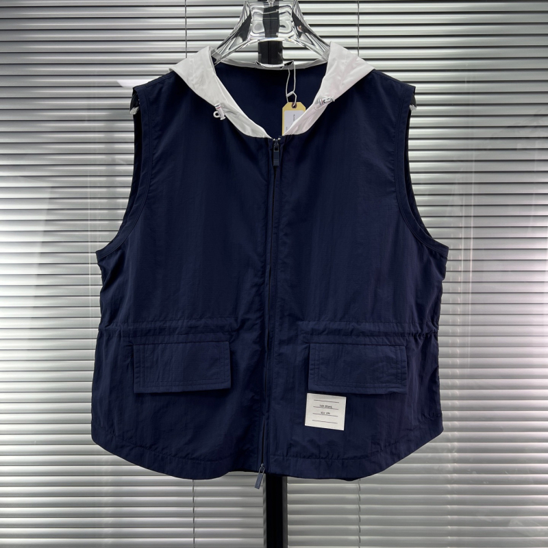 Ženski prsluk sa zipom, V-izrez, blok boja, pamuk, udoban kroj