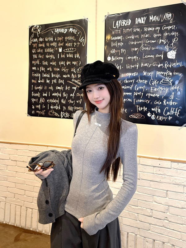 Ženska pletena bez rukava vest s poluotvorenim ovratnikom, standardna duljina, japansko-korejski casual stil (tvar: smjesa kemijskih vlakana; bez punila; zima 2025)