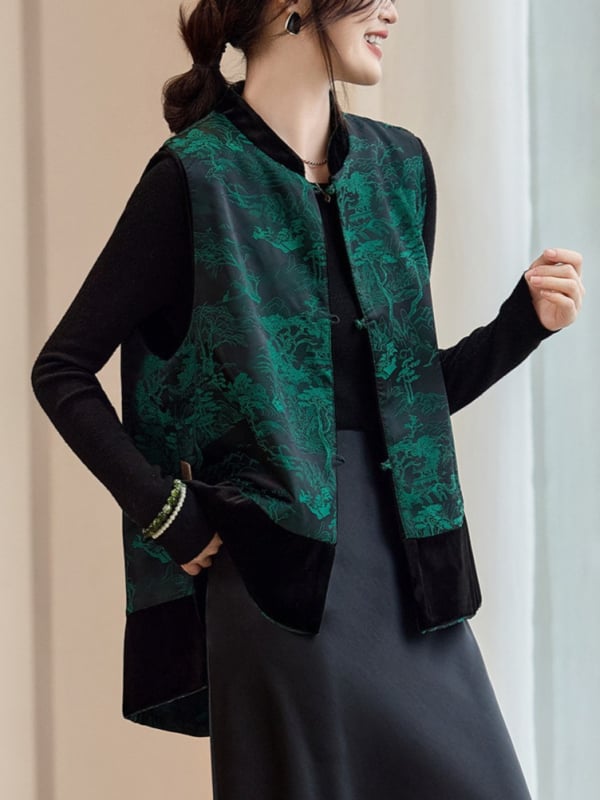 Ženski vest u kardigan stilu, bez rukava, stojeći ovratnik, poliester, srednja duljina, jesen 2025