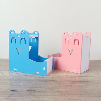 Plastični set za hrčka: hranilica i posuda za vodu uz pladanj, spavaće gnijezdo i skrovište – tri u jednom. Happy Parrot. Za hrčka. Četiri godišnja doba.