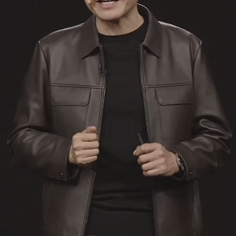 Ανδρικό δερμάτινο μπουφάν Dusen Klein, γνήσιο δέρμα, επένδυση από γούνα προβάτου, γιακά με ρέβερ, φερμουάρ μπροστά, πολλές τσέπες