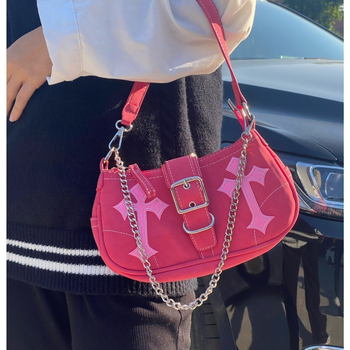 Chovant PU táska utcai divat, vízszintes négyzet alakú forma, cipzár