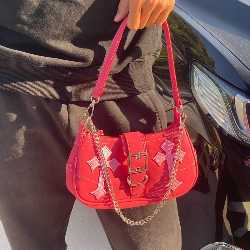 Chovant PU táska utcai divat, vízszintes négyzet alakú forma, cipzár