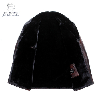 Muški PU kožni kaput s flis podstavom, zimski dugi model, reverni ovratnik, jednostruko kopčanje