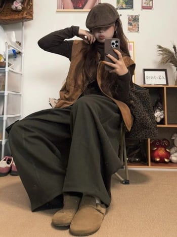 Korejskog stila zamšeni prsluk, polo ovratnik, srednja duljina, tkanina od špandeksa, punjenje od poliester-bavla