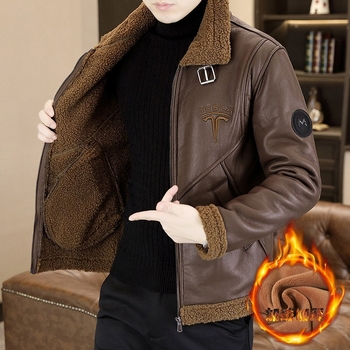 Kožna jakna od prave kože, s reverom (lapel), zip zatvarač, kratka duljina (≤40 cm)