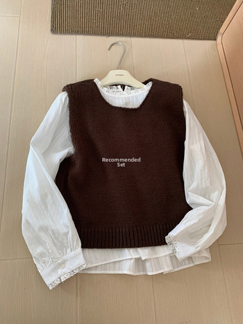 Ženski pleteni slojeviti vest — jesen, okrugli ovratnik, akril 30–50%, elegantan gradski stil