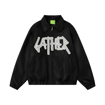 PU kožna jakna u rock stilu, ovratnik, zatvarač, široki kroj - Jesen 2025