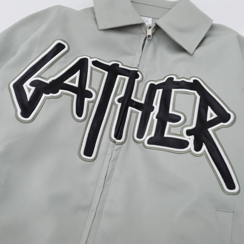 PU kožna jakna u rock stilu, ovratnik, zatvarač, široki kroj - Jesen 2025