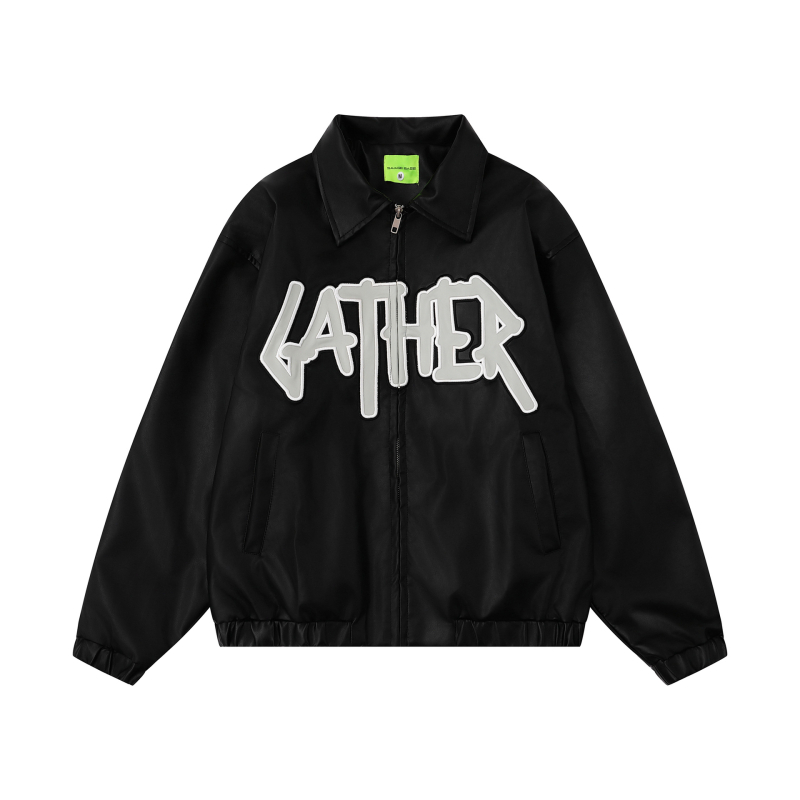 PU kožna jakna u rock stilu, ovratnik, zatvarač, široki kroj - Jesen 2025