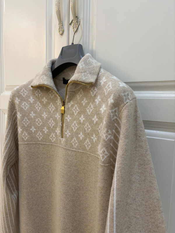 Pulover s prednjim zipom, pamuk-vuna mješavina, 3D uzorak, dugi rukavi, udoban kroj