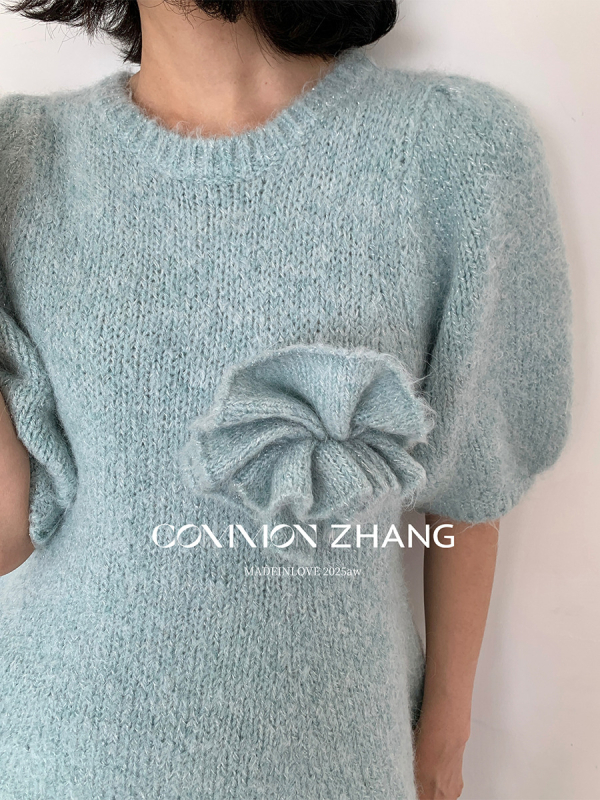 Džemper od vune s kapuljom, strukiran kroj, 3/4 rukavi, teksturirani pleteni džemper, srednje debljine