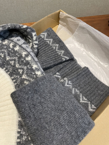 Ženski debeli džemper s kapuljačom i polzipom, jacquard Fair Isle, mješavina vune i kašmira, širokog kroja, dugi rukav