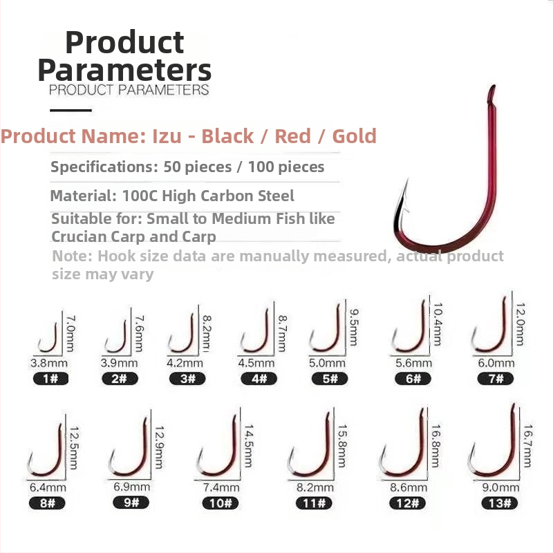 Običan udica s bodljom za ribolov u potoku, 1–10 udica