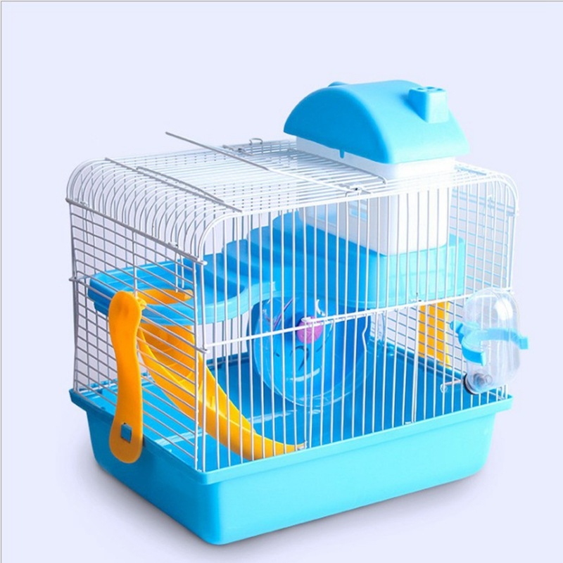 Sallyprincess kavez za hamster s kristalnim dvorcem, dvokatna vila, plastična i žičana konstrukcija, za hamstere, sve sezone