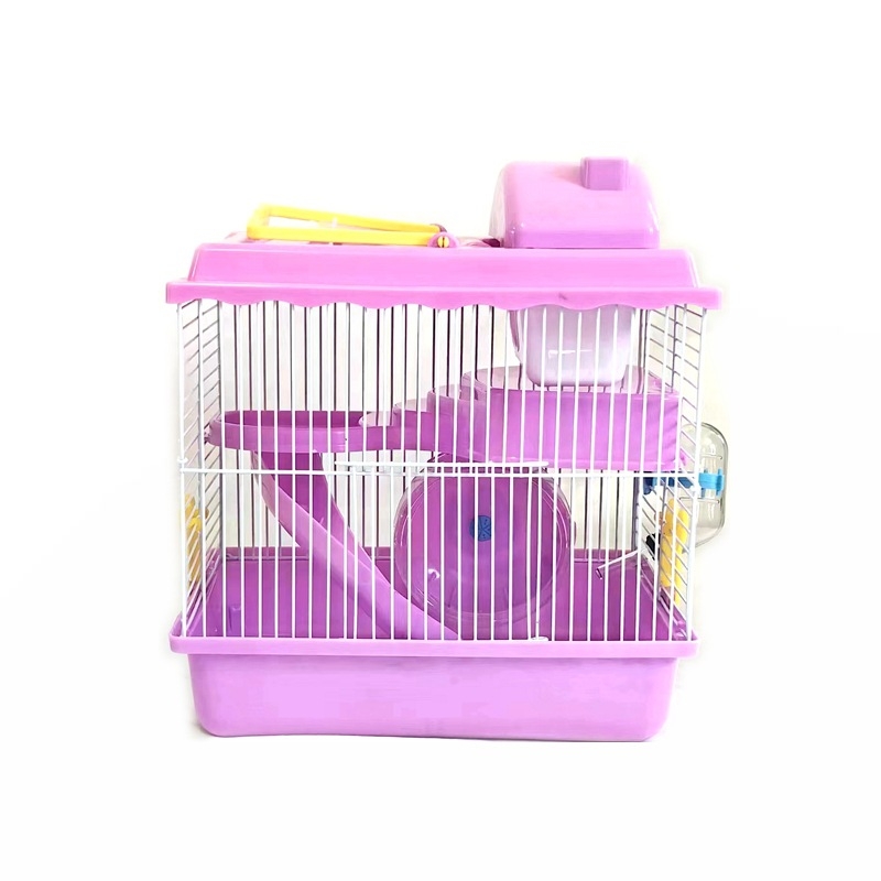 Sallyprincess kavez za hamster s kristalnim dvorcem, dvokatna vila, plastična i žičana konstrukcija, za hamstere, sve sezone
