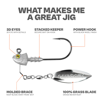 Ailurui Ólomfejű Underspin Jighead forgó pengével a tengerparti basszhoz sziklás vizeken – horogméretek 5/7/10/14