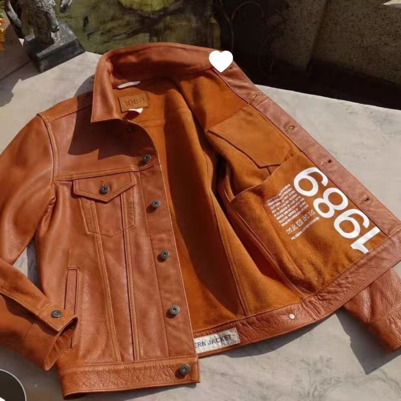 Férfi bőrdzseki, valódi báránybőr, ultra rövid hossz, rever, egy soros záródás, testhez álló fazon