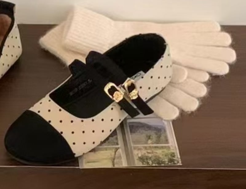 Francuskog stila ravne Mary Jane cipele s mašnom, okrugli vrh, niski potpetica, mrežasti gornji dio