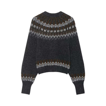 Pulover s kapuljom od žakarda, slobodan kroj, dugi rukavi, poliester 95%+, zima 2025