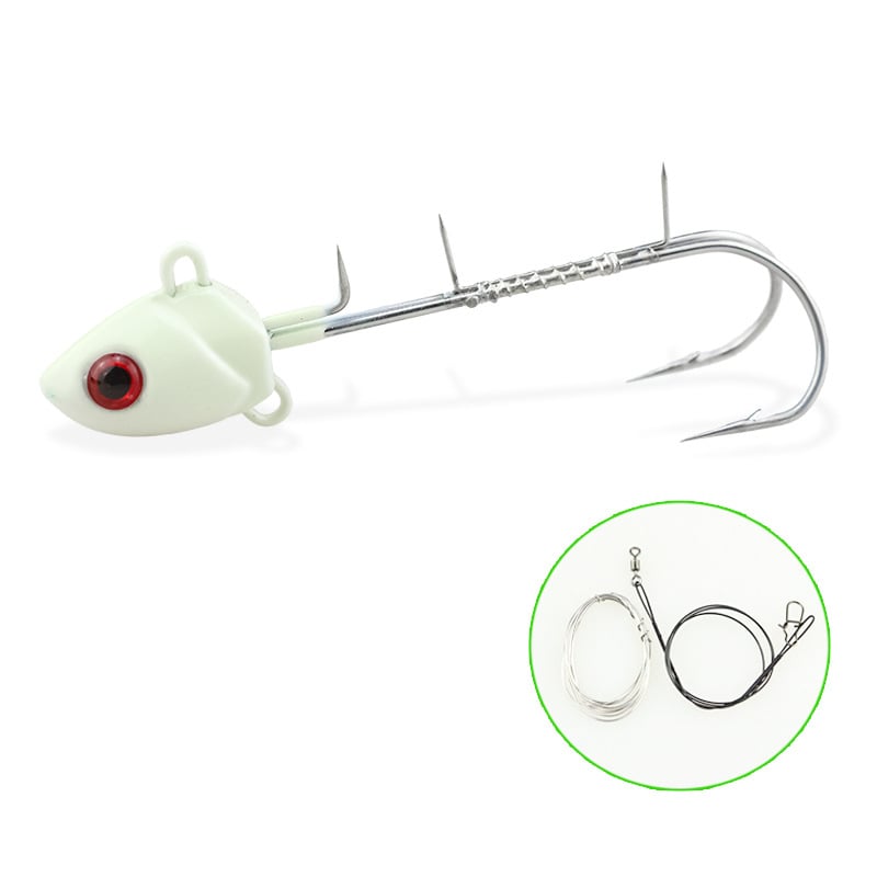 Hyderon ólomból készült horog, kettős kampóval, mesterséges/bionikus csalival — horog száma gramm súly alapján