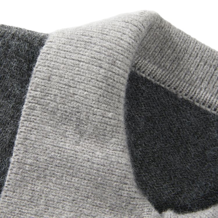 Πλεκτό γυναικείο cardigan με ψεύτικο διπλό στρώμα, γιακά polo, μακριά μανίκια, στενή γραμμή