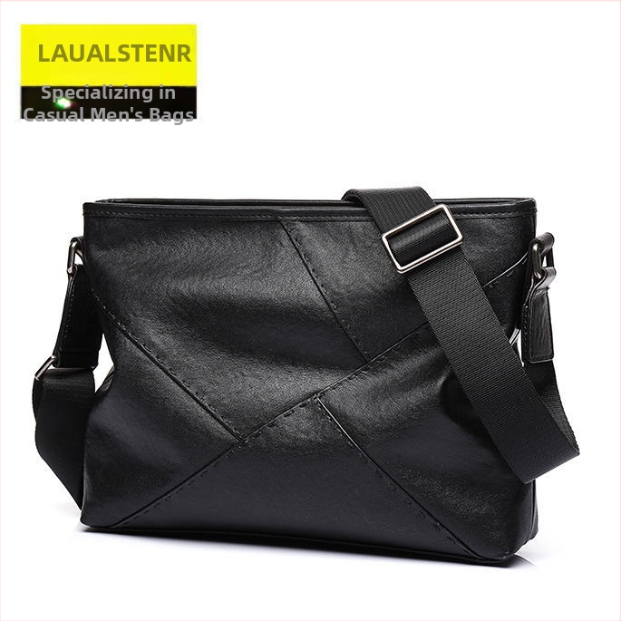 Muška crossbody torba od kože vrhunskog sloja, gradski minimalistički stil, otporna na habanje, podstava od poliestera-bavlne, model 1802
